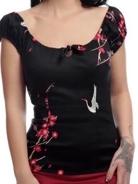 NEW Collectif Lorena Cranes top L